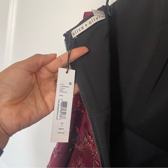 NWT Alice Olivia Anette Deep Pleat cocktail dress - Picture 6 of 7